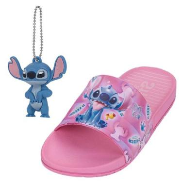 Imagem de Chinelo Slide Infantil Menina Facil Calce Disney Stitch, Rosa, Rosa, 3