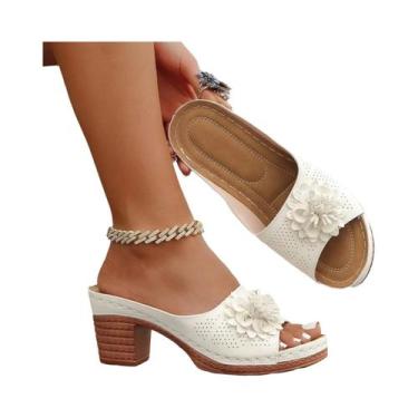 Imagem de Sandálias Femininas Casuais De Verão, Confortáveis, De Salto Alto, Ele