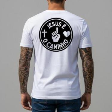 Imagem de Camiseta Masculina Branca Algodão Premium Estampa Camisa Básica Personalizada Fabricação Própria-Masculino