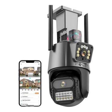 Imagem de Camera de segurança 4K Wifi Lente dupla prova dágua Flash rastreio de 