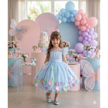 Imagem de Vestido Luxinho Azul Bebê Marie Jardim Encantado Isis, Spindle, 4