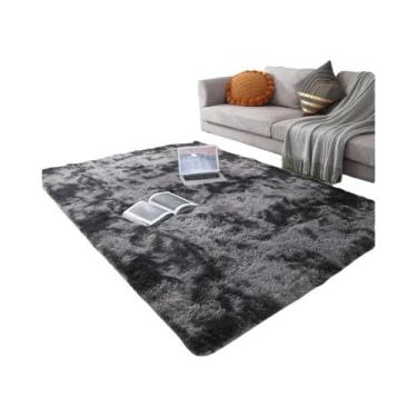 Imagem de Tapete De Pelúcia Verde E Rosa Macio Antiderrapante Para Sala De Estar