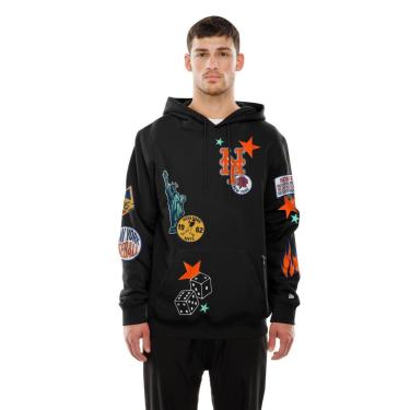 Imagem de Moletom New Era  Canguru Fechado New York Mets MLB Preto-Masculino