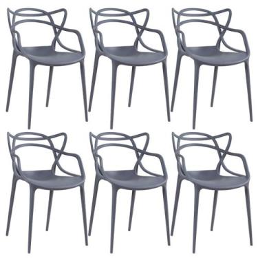 Imagem de Kit 6 Cadeiras Laráz Master Allegra de Jantar Cinza escuro - Laraz