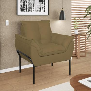 Imagem de Poltrona Decorativa Luxo Opala Recepção Clínica Estética Suede Preto Balaqui Decor
