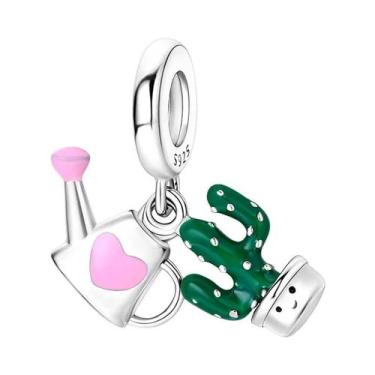 Imagem de Pingentes De Trevo De Quatro Folhas Verde, Abacate E Cacto Em Prata 92