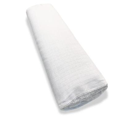 Imagem de Tecido Fralda Quadriculada Dupla Lisa - 7 metros - Dugu, Branco 