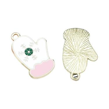 Imagem de Pingente Esmaltado Natalino Branco Em Liga Para Fabricação De Joias DI