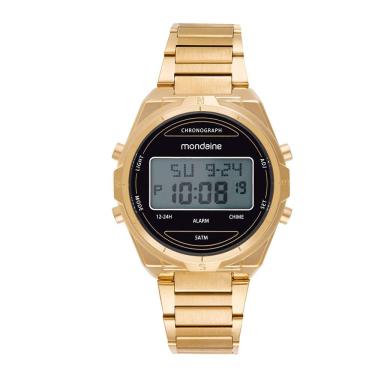 Imagem de Relógio MONDAINE masculino digital dourado preto 32814GPMVDE1