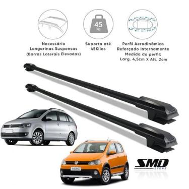 Imagem de Rack Travessa de Teto Vw Crossfox Spacefox 2010 a 2018 Preto - SMD, PR