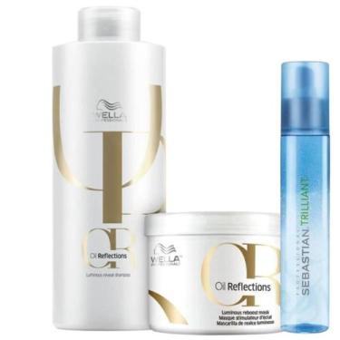 Imagem de Kit Wella Oil Reflections Shampoo, Mascara e Trilliant Protetor Termic