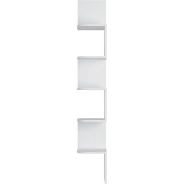 Imagem de Estante de Canto Estante Canto Multivisão Branco em MDP com Design Moderno para Sala, Q...