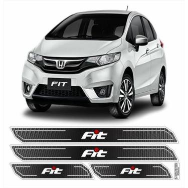 Imagem de Kit Soleira Diamante Honda Fit 2006/2014 Cromada Resinada - Resitank
