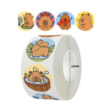 Imagem de Adesivos De Capivara Em Estilo Cartoon, 500pcs/Rolo Para Laptop, Noteb