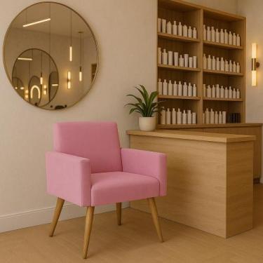 Imagem de 1 Poltrona Decorativa Para Recepção Consultório Manicure Barbearia Lin