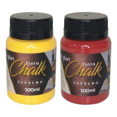 Imagem de Kit 2 Cores Tinta Chalk Supremo Gliart 100ml - Alta cobertura para art