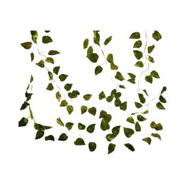 Imagem de Guirlanda De Folhas Verdes Artificiais Com Luzes De Fada Para Casament