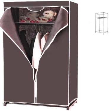 Imagem de Guarda Roupa Prateleira Cabideiro Arara Portatil Armario Multifunciona