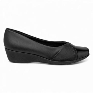 Imagem de Sapato Piccadilly Anabela Feminino Conforto e Elegância, Preto, 35