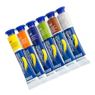 Imagem de KIT 24 TINTAS ACRÍLICAS ACRYLIC COLORS ACRILEX 20ml PARA TELA