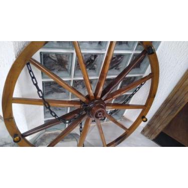 Imagem de Lustre rústico roda carroça