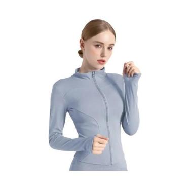 Imagem de Jaqueta de Treino Feminina Slim Fit (S-3XL) - Manga Comprida para Yoga