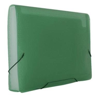 Imagem de Pasta Sanfonada em PP A4 230x38x330mm com 12 Divisões Verde - POLIBRAS