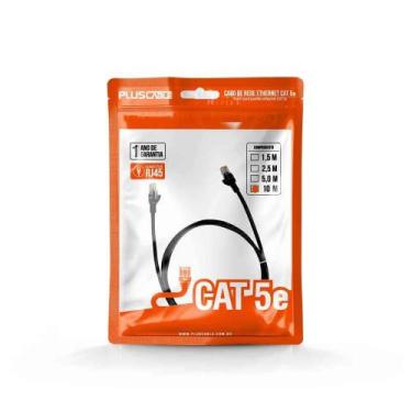 Imagem de Cabo De Rede Plus Cable Patch Cord Cat5e 10m Preto Pc-ethu100bk - Plus