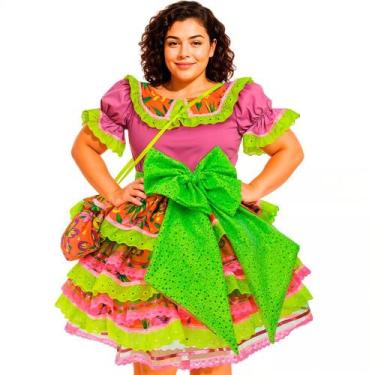 Imagem de Vestido Festa Junina Plus Size Adulto Feminino de Luxo Super Rodado Co