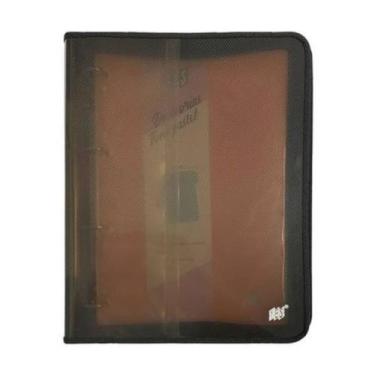 Imagem de Fichário 4 Argolas com Zíper Universal A4 Fumê YES com Bloco 96 Folhas