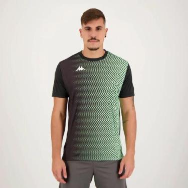 Imagem de Camiseta Kappa Mozhan - Preto com Verde, Preto com verde, G