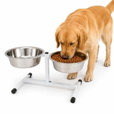 Imagem de Comedouro Regulável Grande 2X2 Litros Pet Cães Gatos - Murano