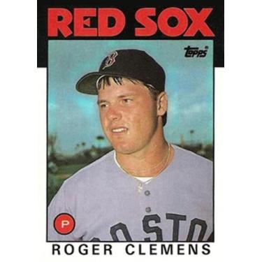 Imagem de Cartão de Beisebol Topps 1986 Roger Clemens Boston Red Sox