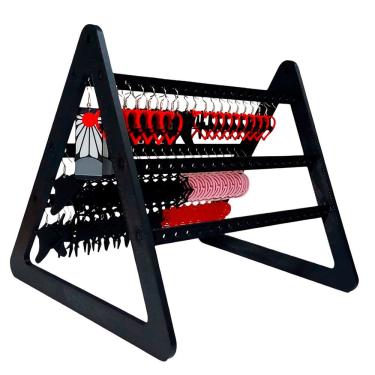 Imagem de Expositor para Brincos Triangular 120 Furos em PLA Impressão 3D para Loja Balcão Bijuterias Preto