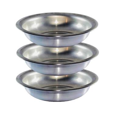 Imagem de Kit Bacia de Alumínio Fundido Redonda 3 Peças N3 Tamanhos 40cm 45cm 50cm para Cozinha Lavanderia e Lavabo