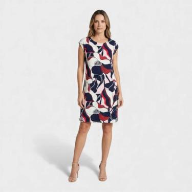 Imagem de Vestido Estampado Com Manga Japonesa - Rovitex, Branco, G