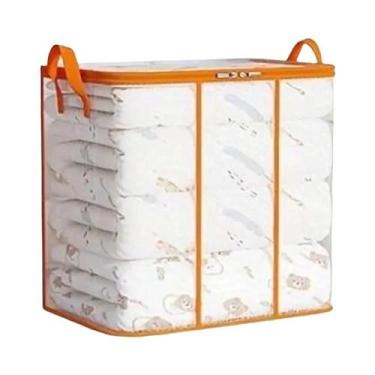 Imagem de Saco Organizador Transparente Dobrável De Plástico Com Zíper Para Roup