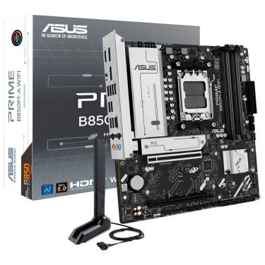 Imagem de Placa Mãe Asus Prime B850M-A com Suporte DDR5 e Wi-Fi 6 Integrado Socket AM5 Pcie 5.0 Bluetooth 5.2 4x SATA 6GB-S