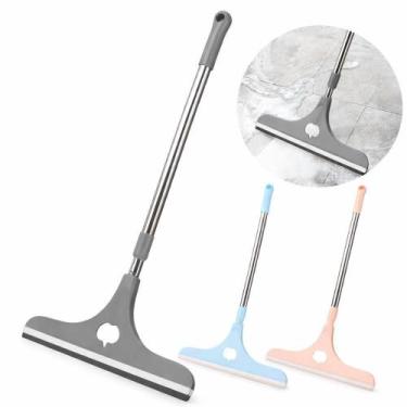 Imagem de Rodo Limpa Vidros Silicone Cabo Inox Extensor 82cm Multiuso para Box J