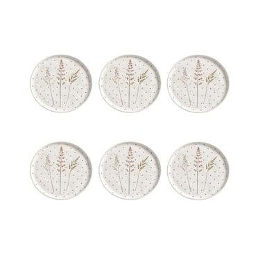 Imagem de Conjunto de Pratos de Sobremesa Bio Floralis 6 Peças Cerâmica Stoneware Porto Brasil
