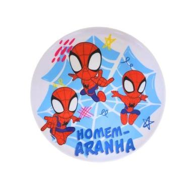 Imagem de Prato Infantil Raso Homem Aranha Menino Melamina Spider Man - Tuut