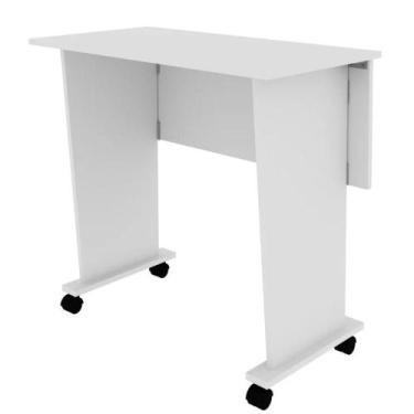 Imagem de Mesa Dobrável ME4117 Tecno Mobili com Rodízios, Branco, MDP 25mm, Acab