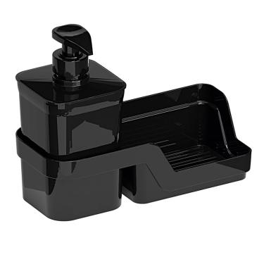 Imagem de Porta Detergente e Esponja 500ml Flat Preto 500ml Nitron