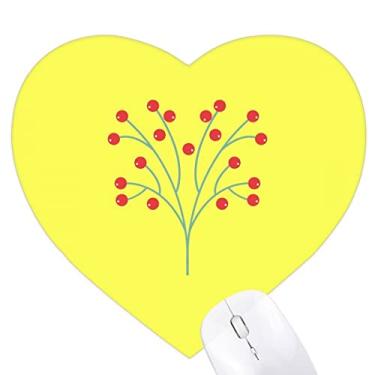 Imagem de Mousepad de coração com árvores de cerejeira vermelha Art Deco Tapete de borracha para escritório