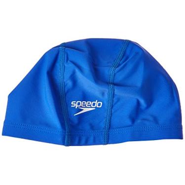 Imagem de Touca de Natação Infantil, Speedo, Xtrafit Junior, Tecido Elástico com Proteção UV e Secagem Rápida, Conforto Anatômico - Azul
