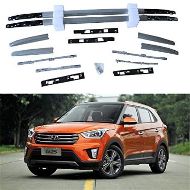 Imagem de UDP 2 peças adequadas para Hyundai All New Creta 2015-2020 prata alumínio trilho de teto rack de teto barra lateral