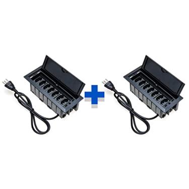 Imagem de Kit 2 Caixas De Tomadas 7 Blocos Com 7 Tomadas 20A COR:PRETO