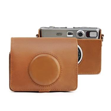 Imagem de HONGYAN capa da câmera Retro de câmera de corpo inteiro PU PU Saco de capa com alça para fujifilm mini evo acessórios para câmera