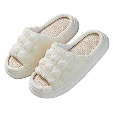 Imagem de Chinelos femininos, sandálias super macias unissex respiráveis praias deslizantes de banho chinelos de banho quarto spa casa chinelos para mulheres