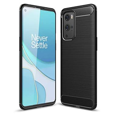 Imagem de HONGYAN Capa de telefone Para oneplus 9 pro escovado textura de carbono fiber tpu caso Capa protetora
